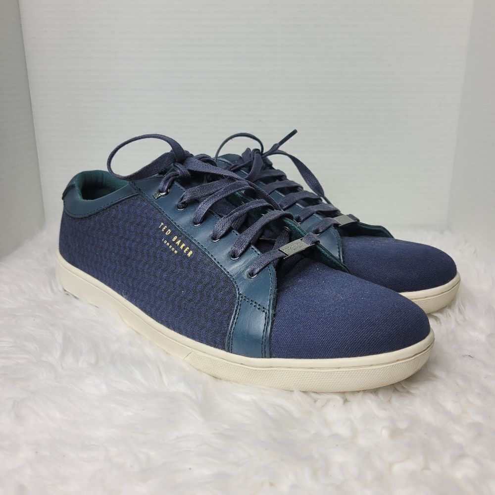 Ted Baker London Keeran 3 Mens Size 13 Blue Canvas Low Top Casual Sneaker